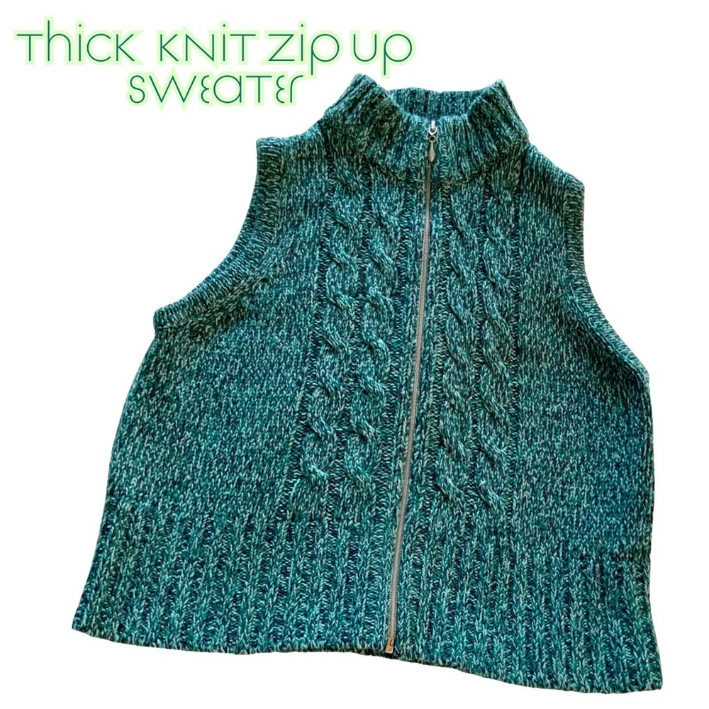 Westbound Teal Green‎ Knit Cowl Sweater